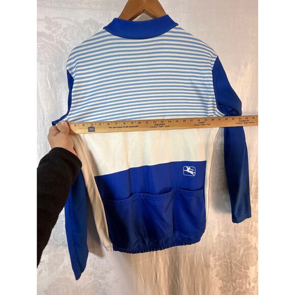 Giordana Cycling Jacket Jersey 9 Made in Italy Blue White Stripes - Picture 10 of 12